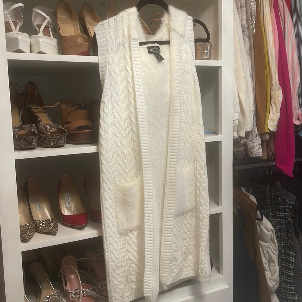 White cozy vest